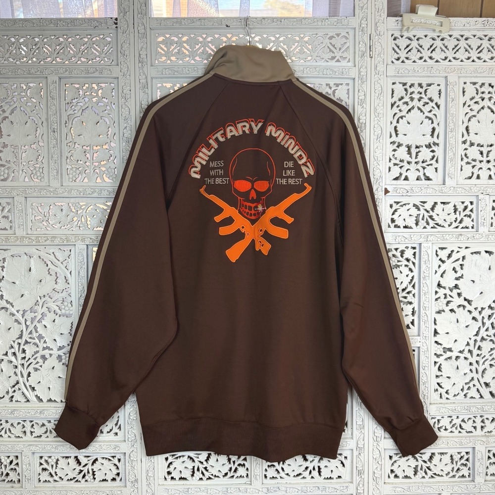 Star Co Unrestricted‎ Apparel Military Mindz Jacket Mens XL Skull Graphic Grunge - Picture 2 of 8